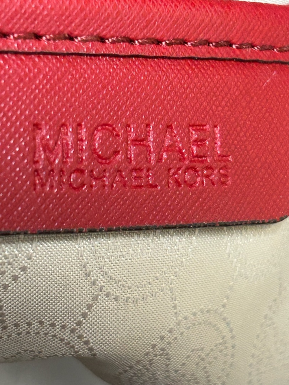 Michael Kors Red Satchel with Gold Hardware - Excellent Preloved Condition - Picture 14 of 16